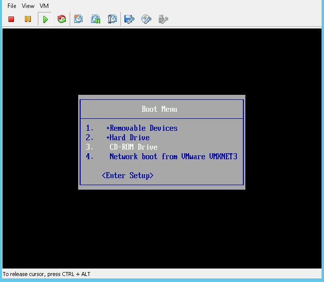 vmware cdrom seçimi vmware cdrom seçimi